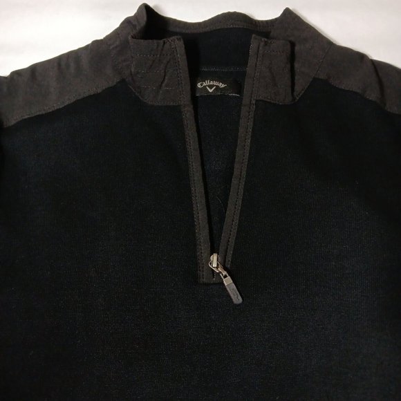 Callaway Golf Sweater Mens L Pullover Black Nationwide Insurance Logo 1/4 Zip - Picture 6 of 12